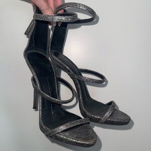 RARE Giuseppe Zanotti silver metallic heels